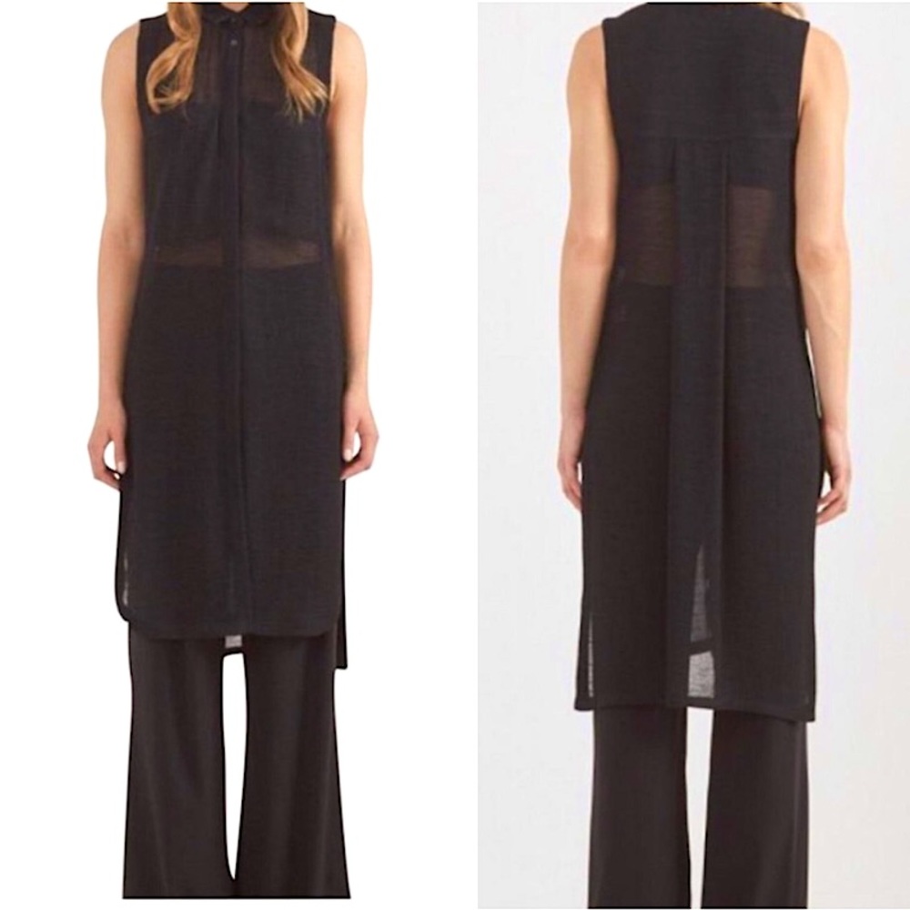 HELMUT LANG Tunic Button Down Shirt Black Size M